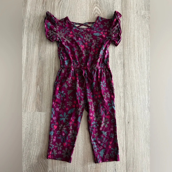 Tea Collection Other - Tea Collection Girls Purple Floral Romper - Size 2